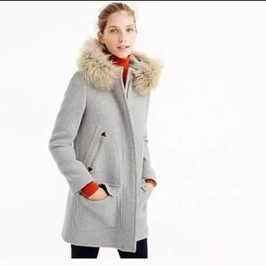 J Crew Chateau Parka Stadium Nello Gori Wool Faux Fur Coat Women's 2